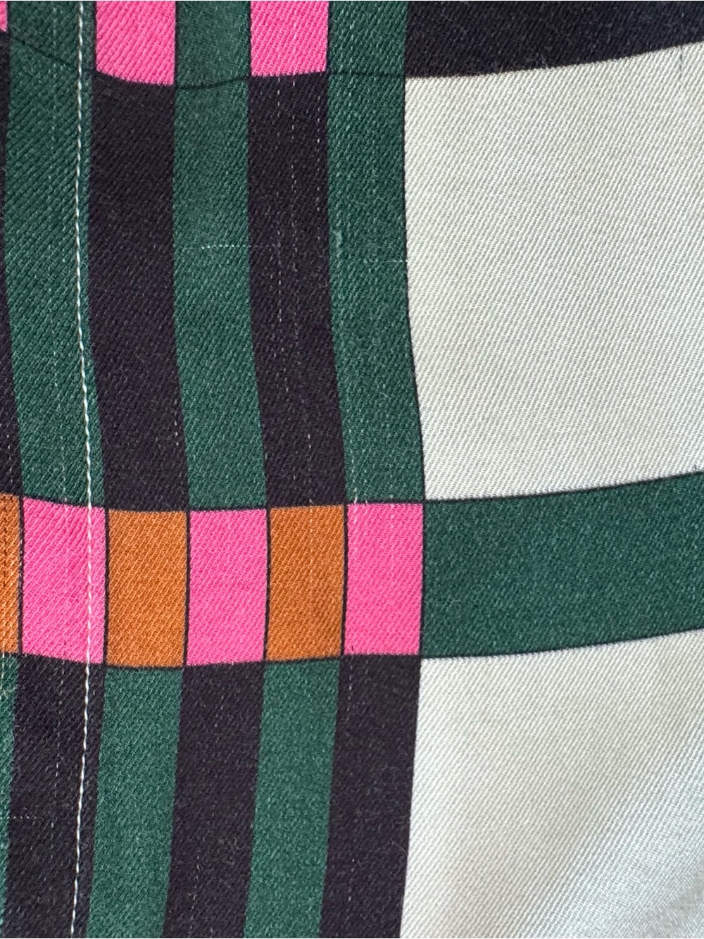 Vilagallo Esther Dress EU 42 Plaid Wrap Shirt Dress Pink Green Side Slit - Picture 6 of 6